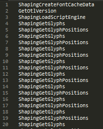 Called functions log file example.