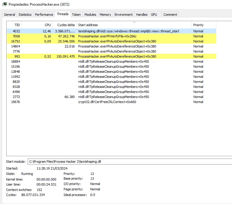 Payload running on a new thread.