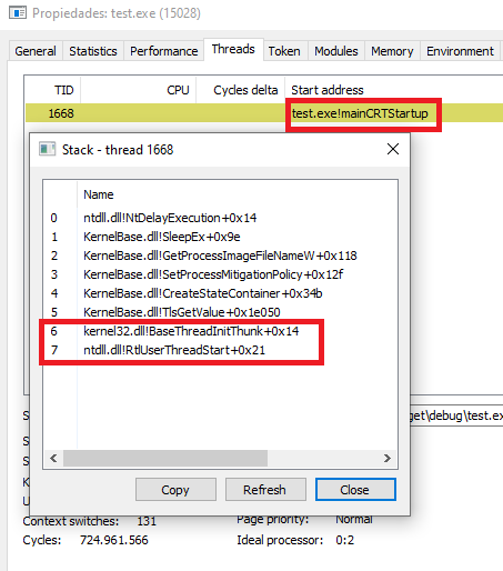 Call stack spoofed without main module Call stack spoofed without main module.