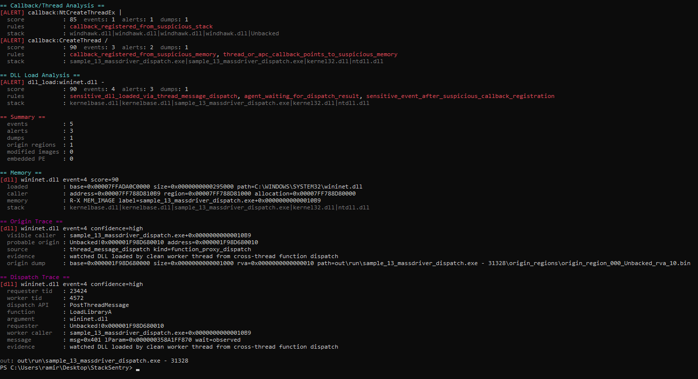 MassDriver-style dispatch detection