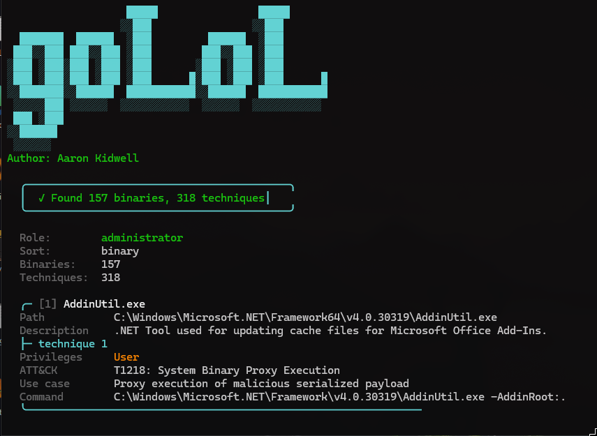 goLoL interactive terminal output