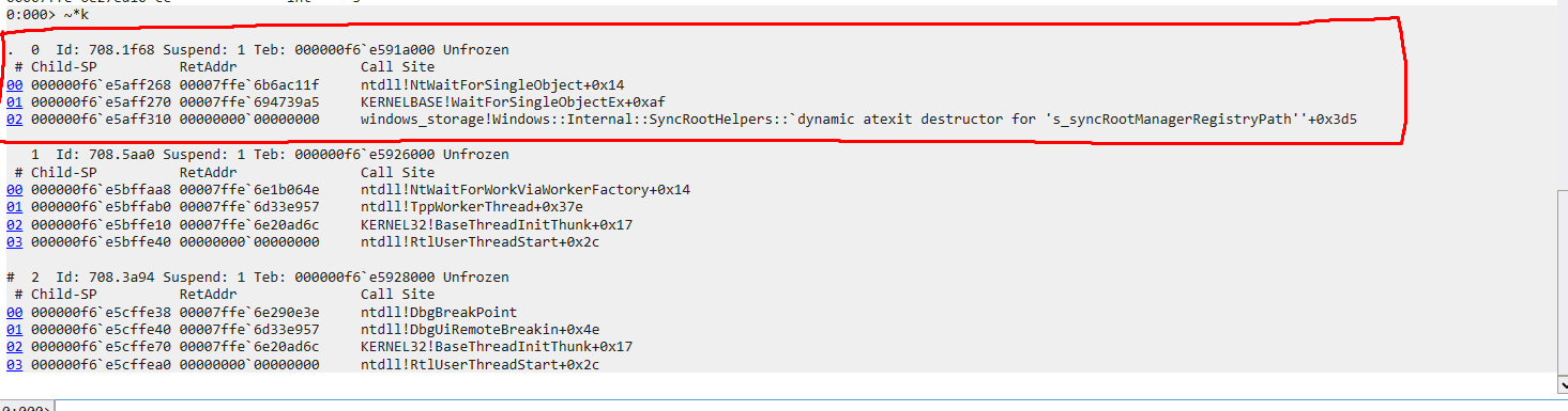 WinDbg — Spoofed stack trace